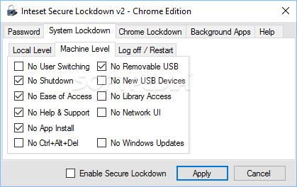 Inteset Secure Lockdown Chrome Edition screenshot #2