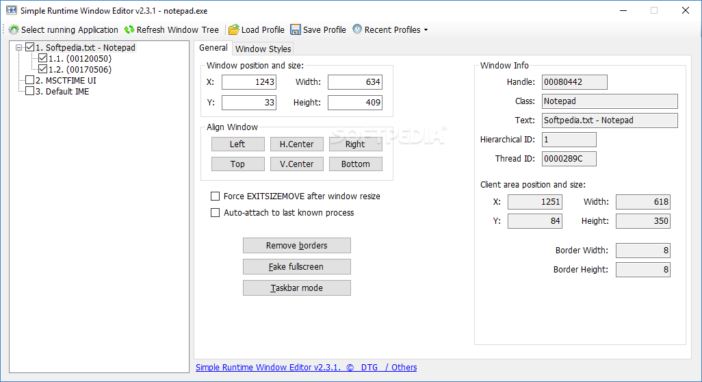 Simple Runtime Window Editor screenshot #0