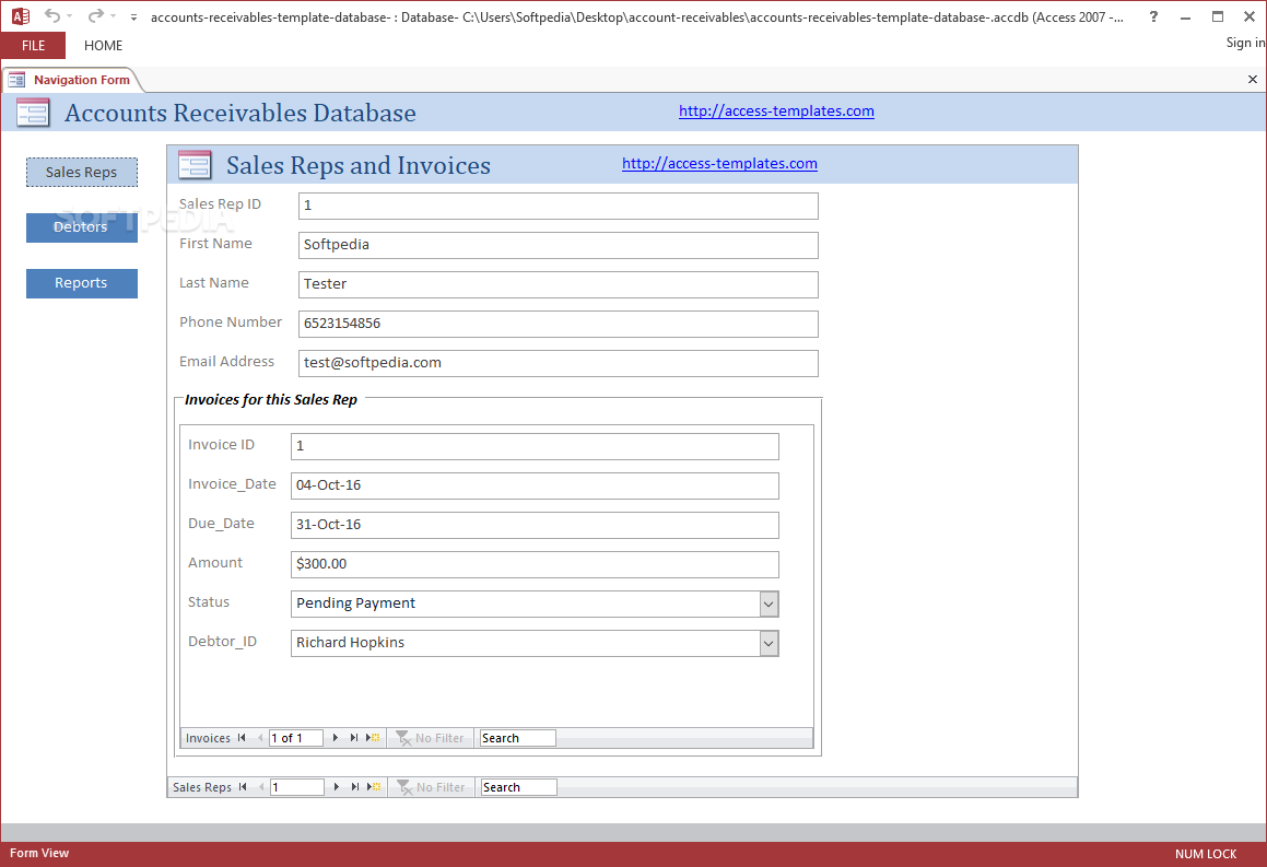 Download Small Business Accounts Receivable Software for Microsoft Intended For Microsoft Access Invoice Database Template