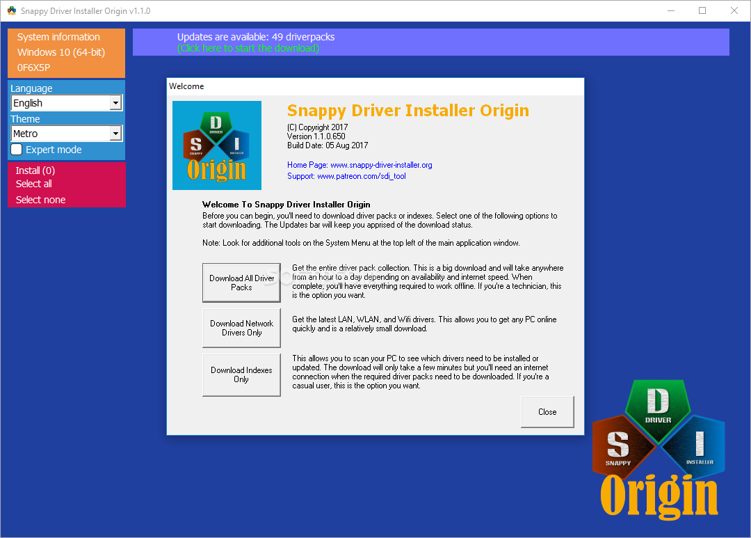Snappy Driver Installer Origin screenshot #0