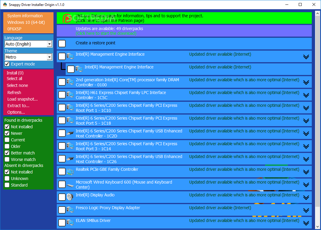 Snappy Driver Installer Origin screenshot #1