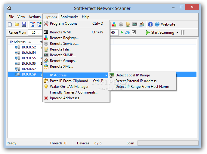 using softperfect network scanner