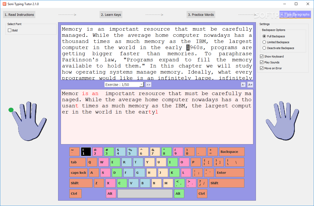 Sony typing tutor download