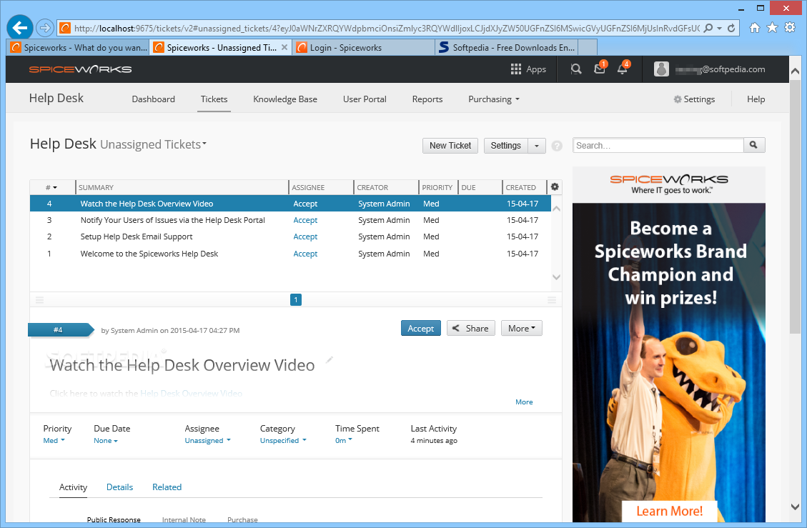 spiceworks download inventory
