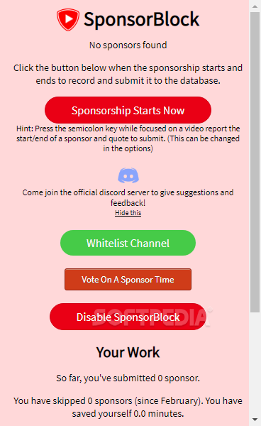 Download Download SponsorBlock for YouTube (Chrome) 4.2 Free