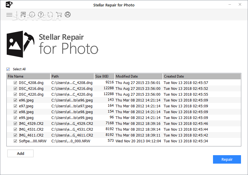 stellar photo repair watermark