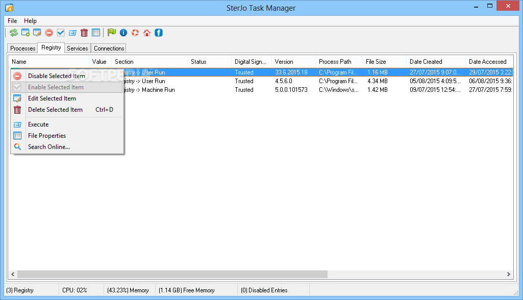 SterJo Task Manager screenshot #1