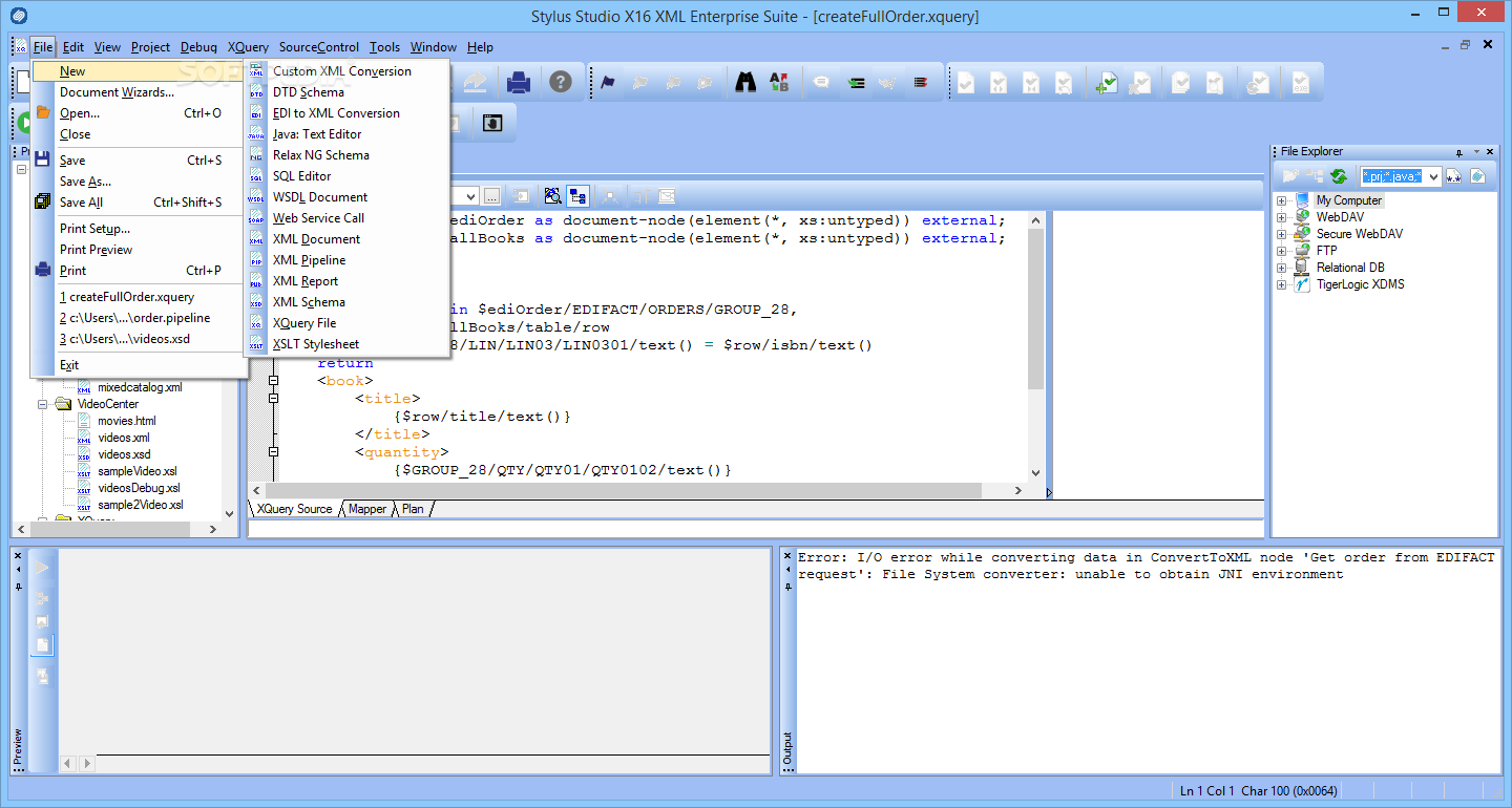 Stylus Studio XML Enterprise Edition screenshot #1