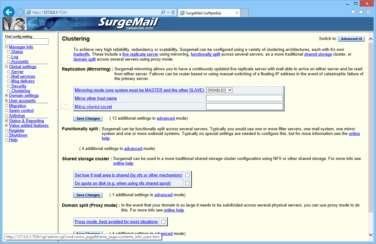 surgemail login page