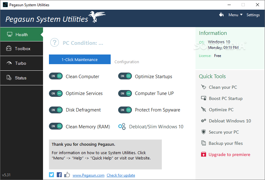 Pegasun System Utilities screenshot #0