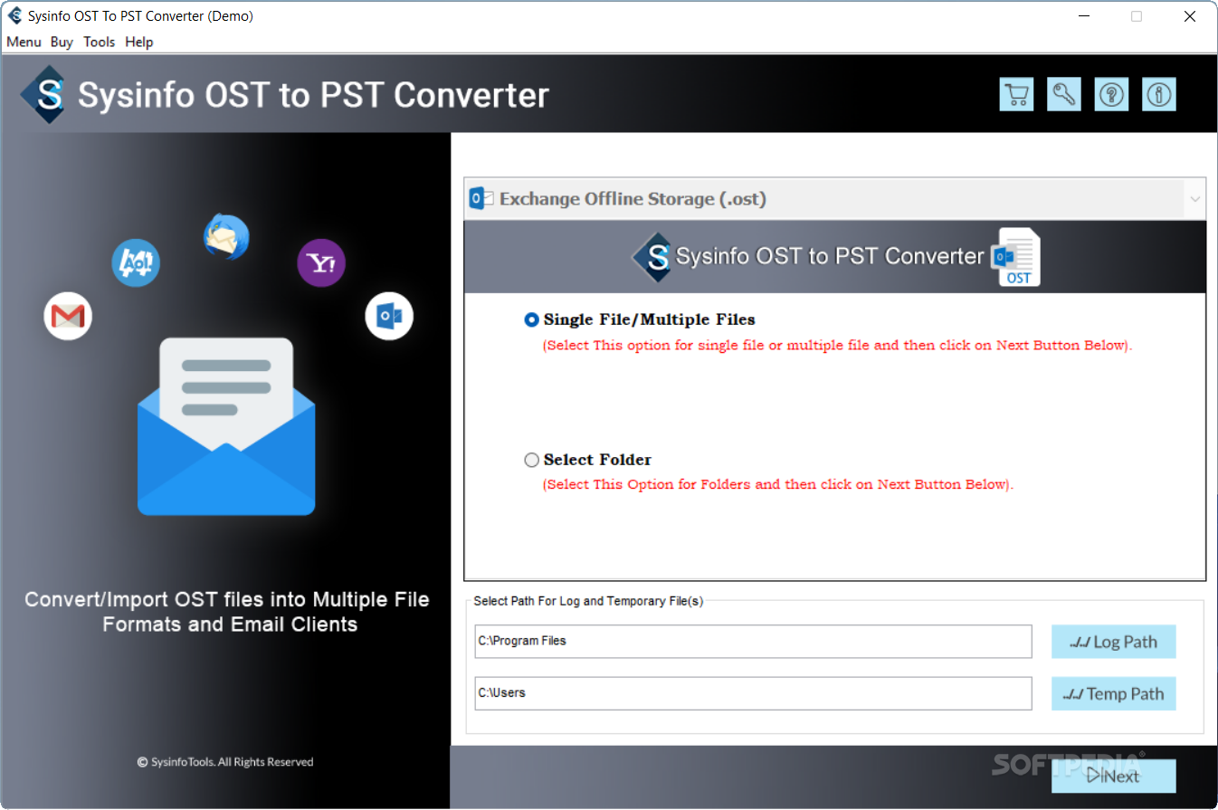 Download Sysinfo OST to PST Converter 23.3 (Windows) Free