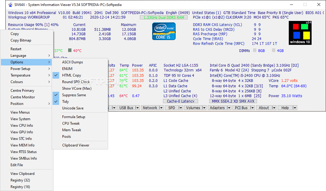 SIV 5.71 (System Information Viewer) for windows instal free