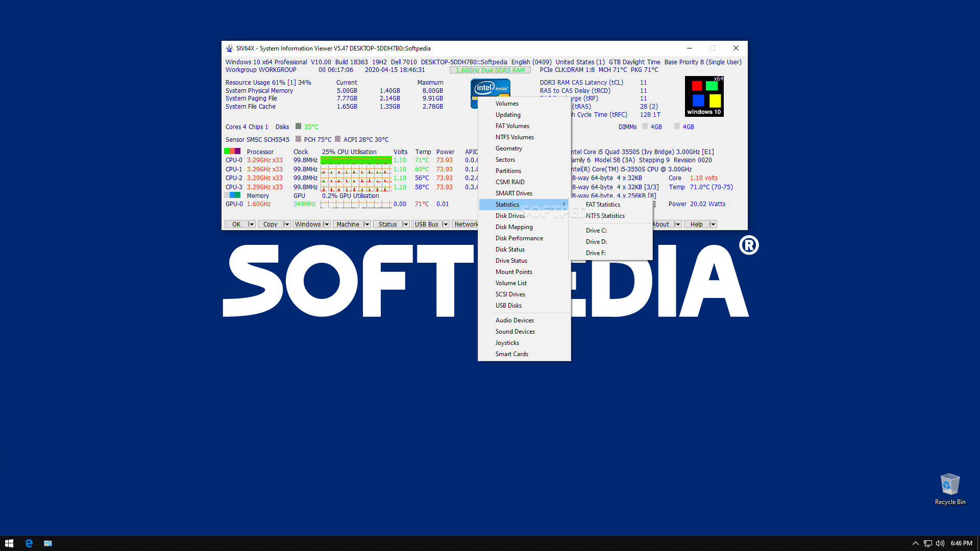 download the new version SIV 5.71 (System Information Viewer)