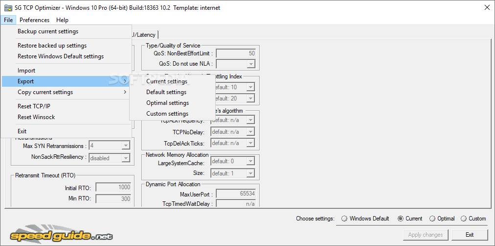 TCP Optimizer screenshot #4