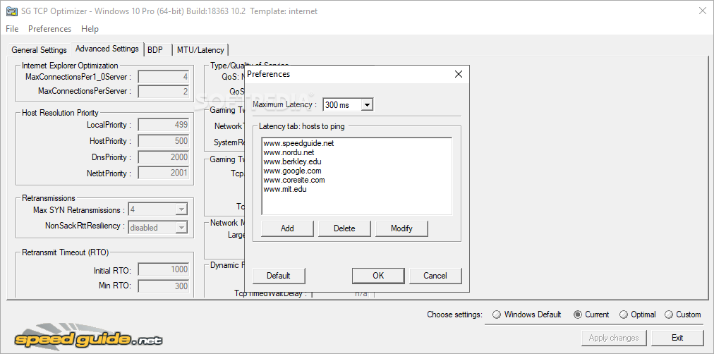 TCP Optimizer screenshot #5