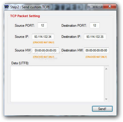 does packet sender tcp