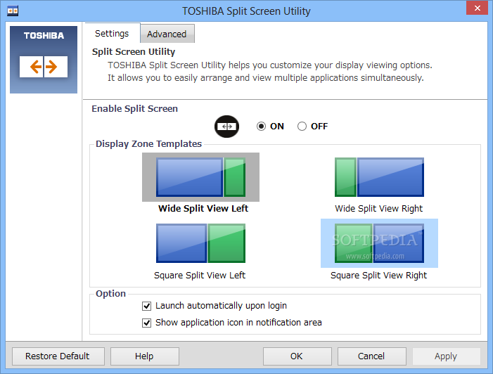 Download TOSHIBA Split Screen Utility 1.1.2.0