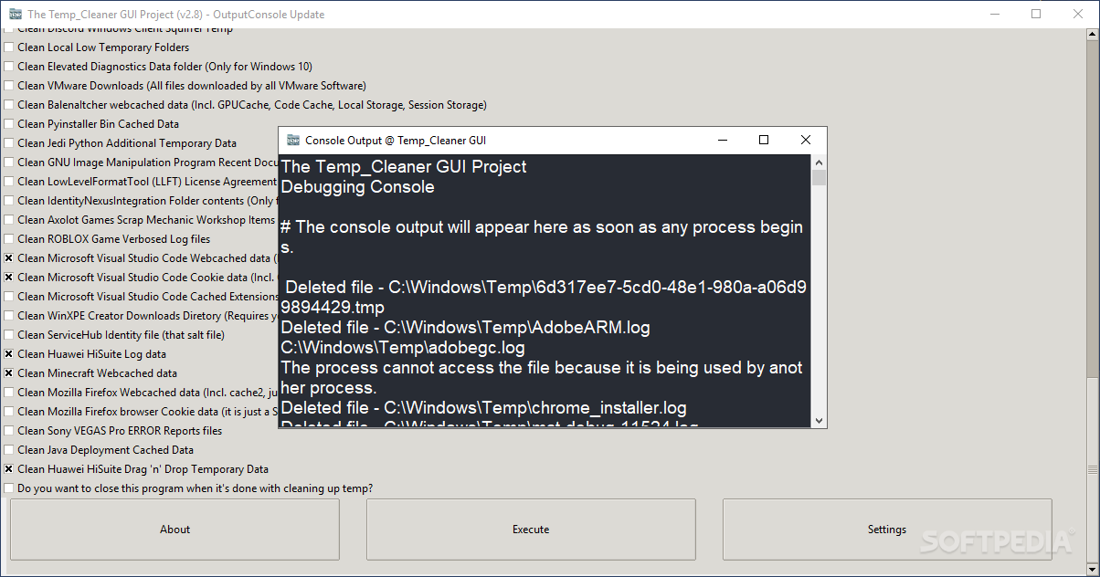 Temp_Cleaner GUI Project screenshot #1