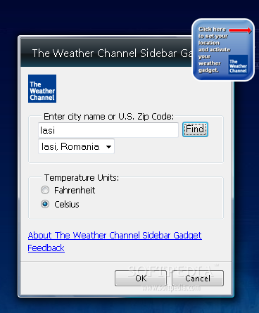 Sidebar gadget wetter Weather Center
