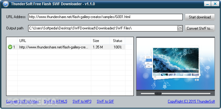 free downloads ThunderSoft Flash to Video Converter 5.2.0