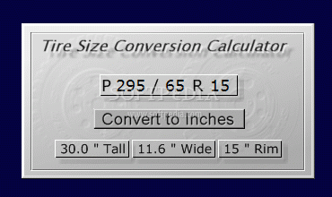 Tire Size Chart Calculator
