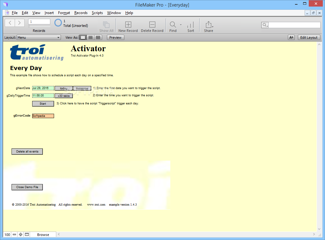 Troi Activator Plug-in screenshot #1