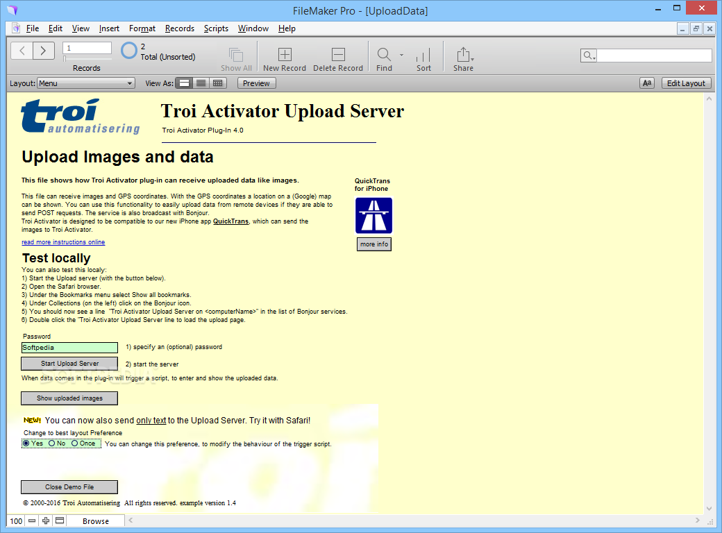 Troi Activator Plug-in screenshot #4