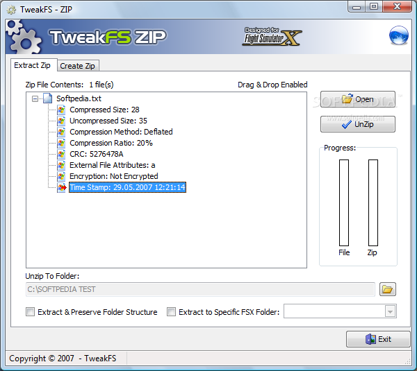 TweakFS Zip Utility for FSX screenshot #0