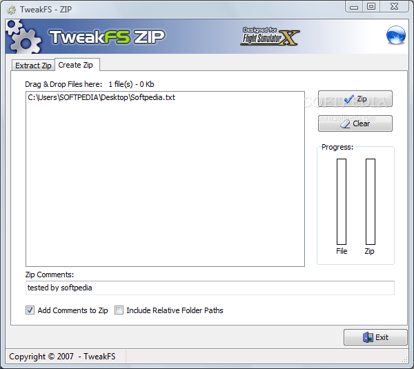 TweakFS Zip Utility for FSX screenshot #1