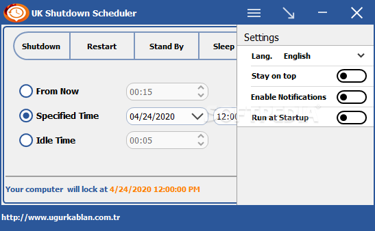 UK Shutdown Scheduler screenshot #2