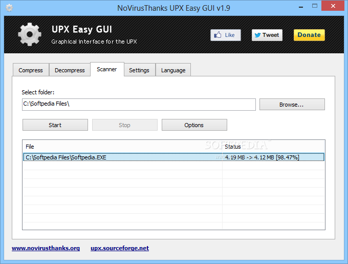 NoVirusThanks UPX Easy GUI screenshot #2