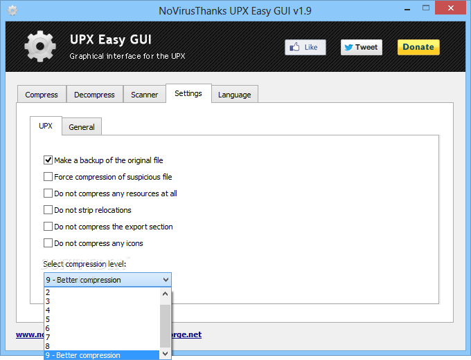 NoVirusThanks UPX Easy GUI screenshot #3