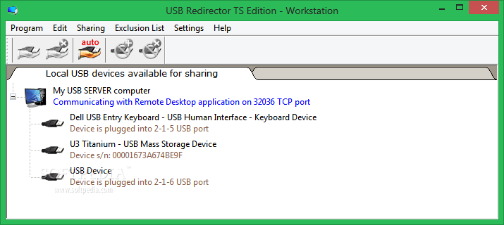 USB Redirector TS Edition screenshot #0