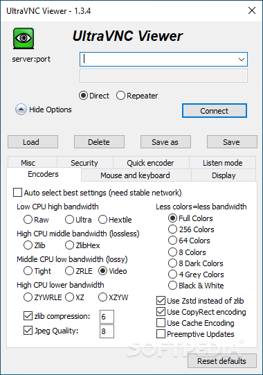 ultravnc how to connect to a server