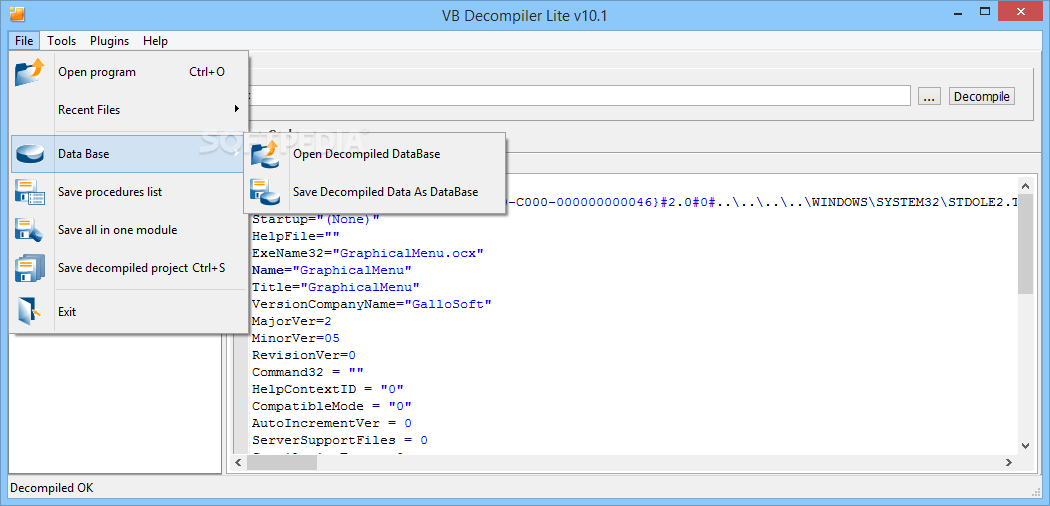 VB Decompiler Lite screenshot #1