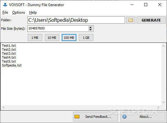 VOVSOFT - Dummy File Generator screenshot #0