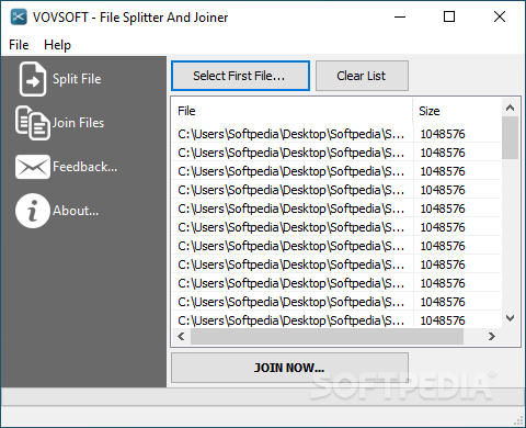 VOVSOFT - File Splitter And Joiner screenshot #1