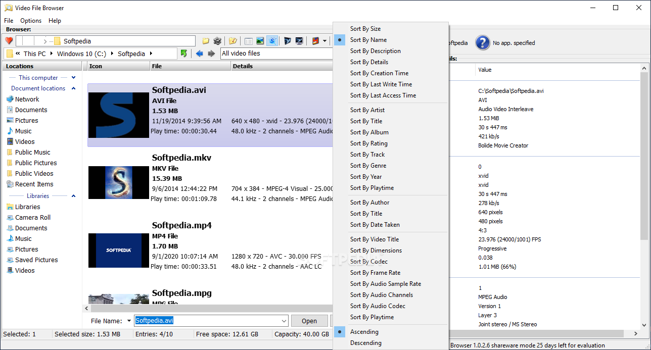 Video File Browser screenshot #2