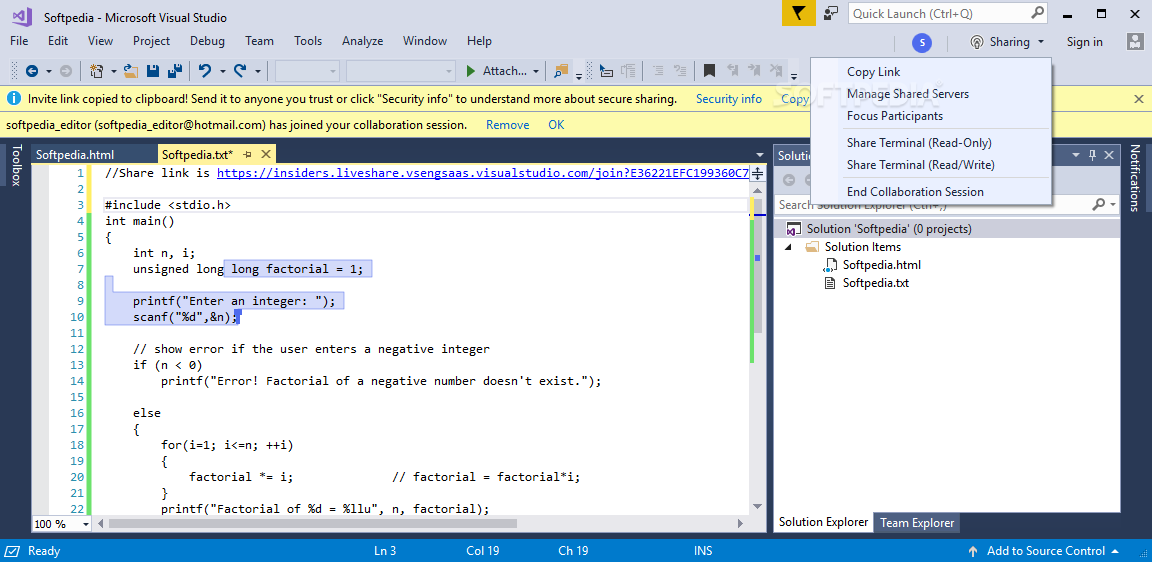 Download Visual Studio Live Share 1.0.5532.0