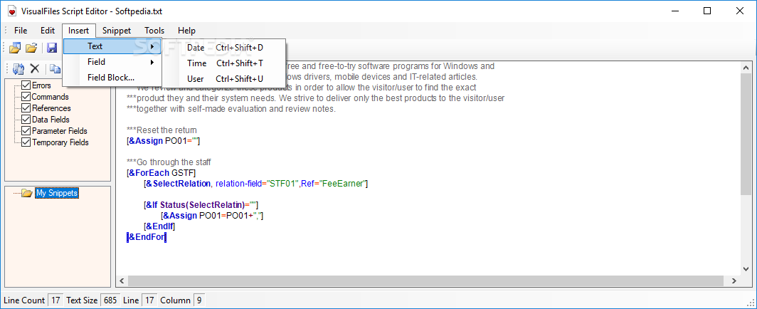 VisualFiles Script Editor screenshot #3