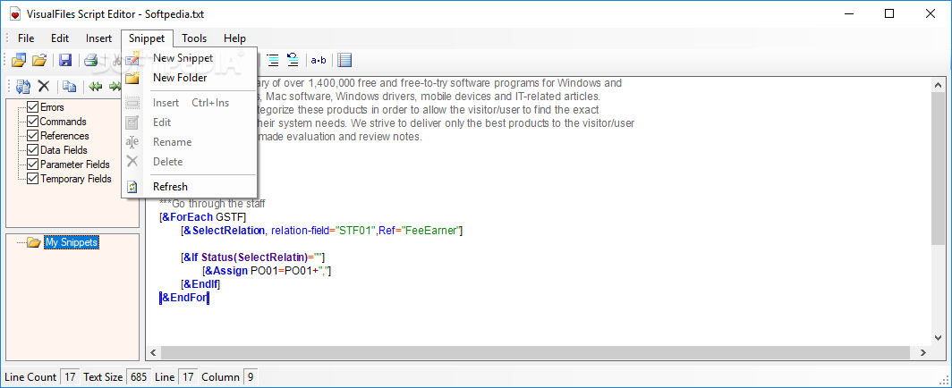 VisualFiles Script Editor screenshot #5