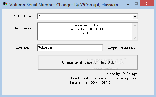 download hard disk serial number changer for windows