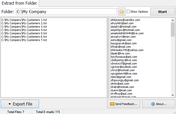 mozilla email address extractor