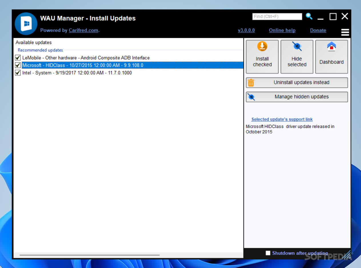 download the new version for apple WAU Manager (Windows Automatic Updates) 3.4.0