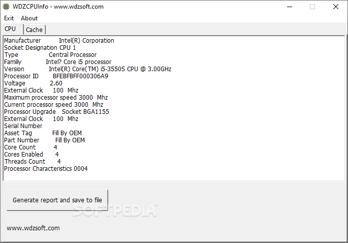 WDZ CPU Info screenshot #0