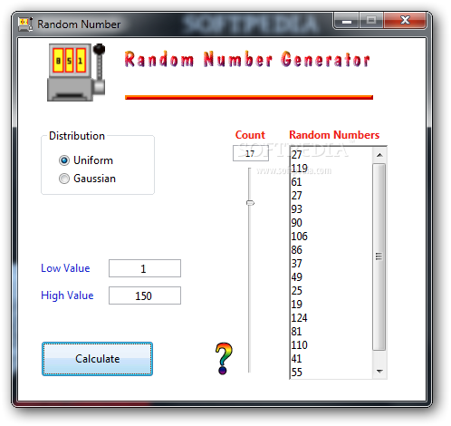 Random Number Generator - Small-sized and portable piece of software made t...