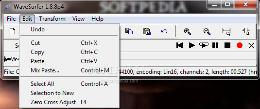 wavepad sound editor keyboard shortcuts