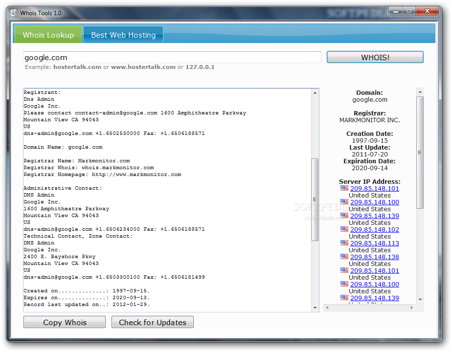 Download Whois Tools 1.0