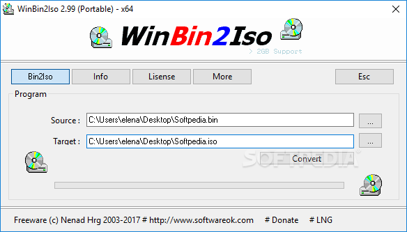 WinBin2Iso Portable screenshot #0