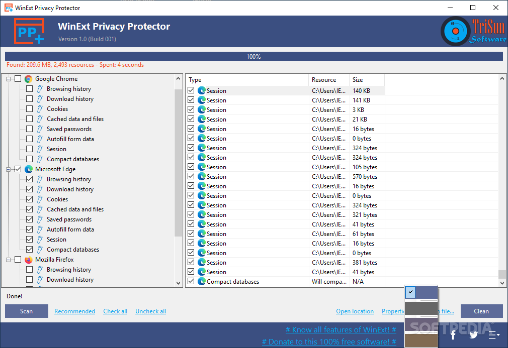 WinExt Privacy Protector screenshot #1